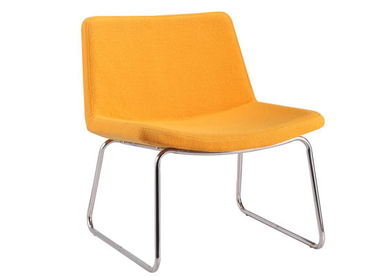Orange Upholstered Kitchen Chairs , Office Metal Frame Dining Chairs