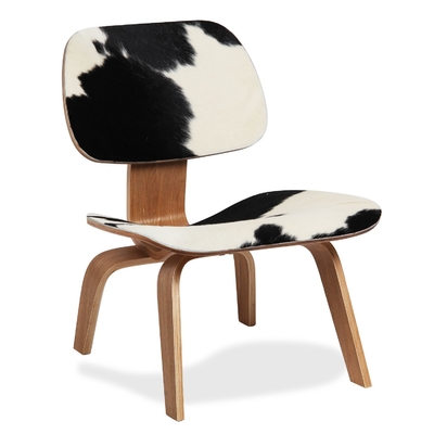 Mid Century Modern DCW Plywood Replica Chair With Pony Skin For House