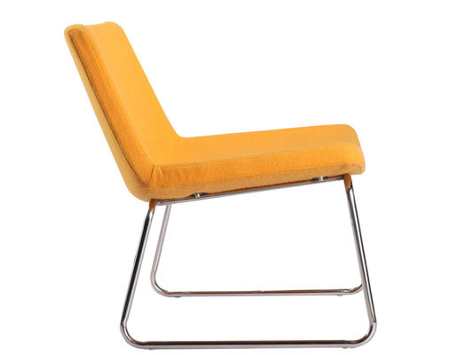 Orange Upholstered Kitchen Chairs , Office Metal Frame Dining Chairs