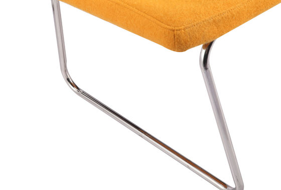 Orange Upholstered Kitchen Chairs , Office Metal Frame Dining Chairs