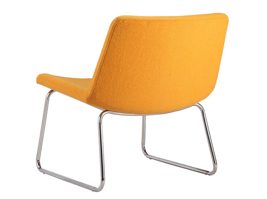 Orange Upholstered Kitchen Chairs , Office Metal Frame Dining Chairs