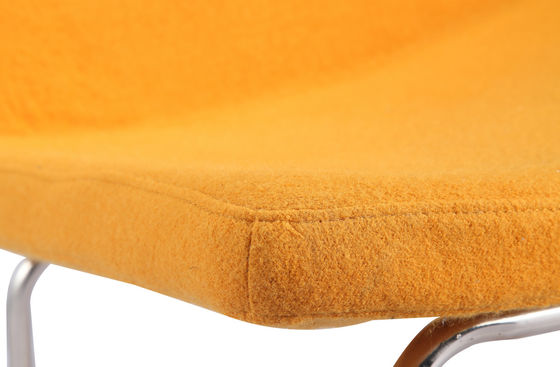 Orange Upholstered Kitchen Chairs , Office Metal Frame Dining Chairs