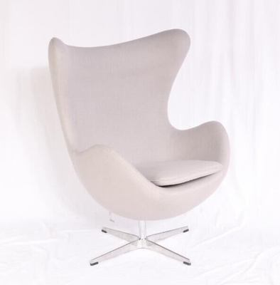 Elegance And Luxury Style Grey Fabric Egg Chair Modern Leisure Chair with Swivel Base